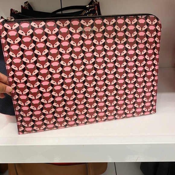 Kate Spade Pink Fox Pattern Clutch - Picture 7 of 8